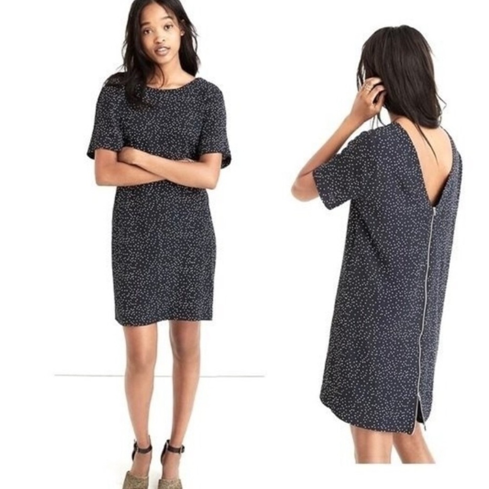 Madewell Zip-Back Dress in Polka Dot Scatter Size 4